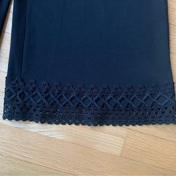 NWT LE GALI Crochet Lace Trim Cropped Wide Leg Lyle Pants Size Small Boho Hippie - Picture 10 of 13